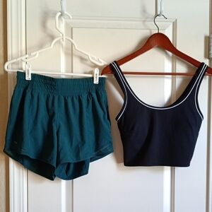 Lululemon Dark Green Hotty High-Rise Lined Short 4",With FREE Joy Lab Top Medium